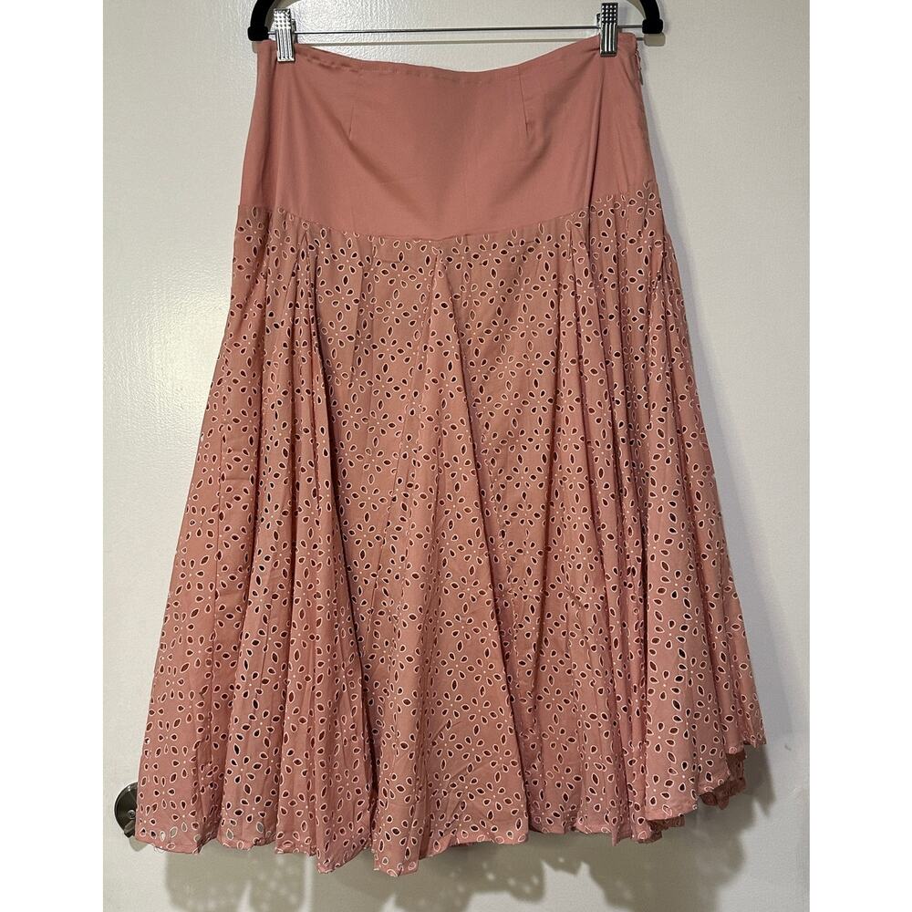 Raga Dusty Rose & White Skirt Size Large NWOT Anthropologie Lined Indie Boho